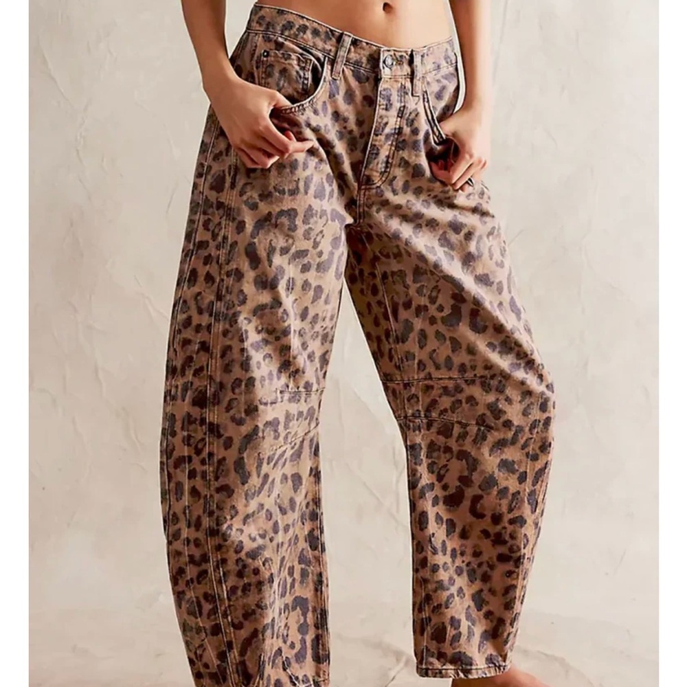 Free people , We The Free Leopard Print, lucky you mis rise barrel pant size 26